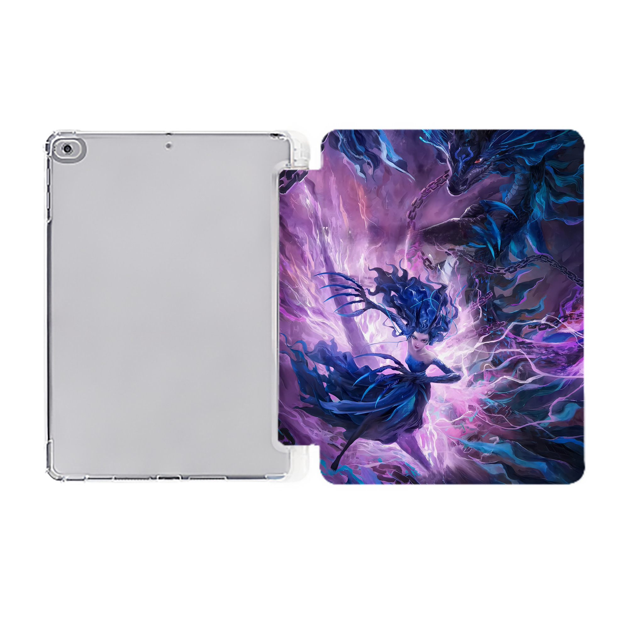 （画像用） Ne Zha 2 ナタ 魔童の大暴れ IPad ケース ペン収納付き 三つ折りスタンド PUレザー×シリコン 対応機種9.5/10.5/10.9インチ